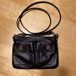 Genuine Leather Men’s or Women’s Vintage Black Leather Crossbody Bag